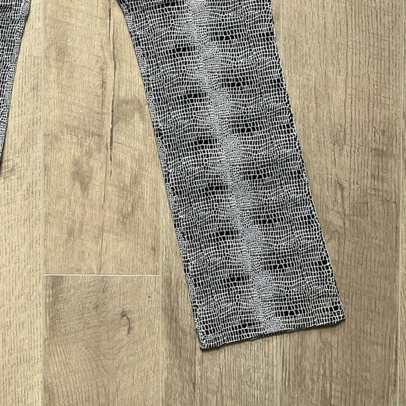 FUBU Black and White Crackled Pants