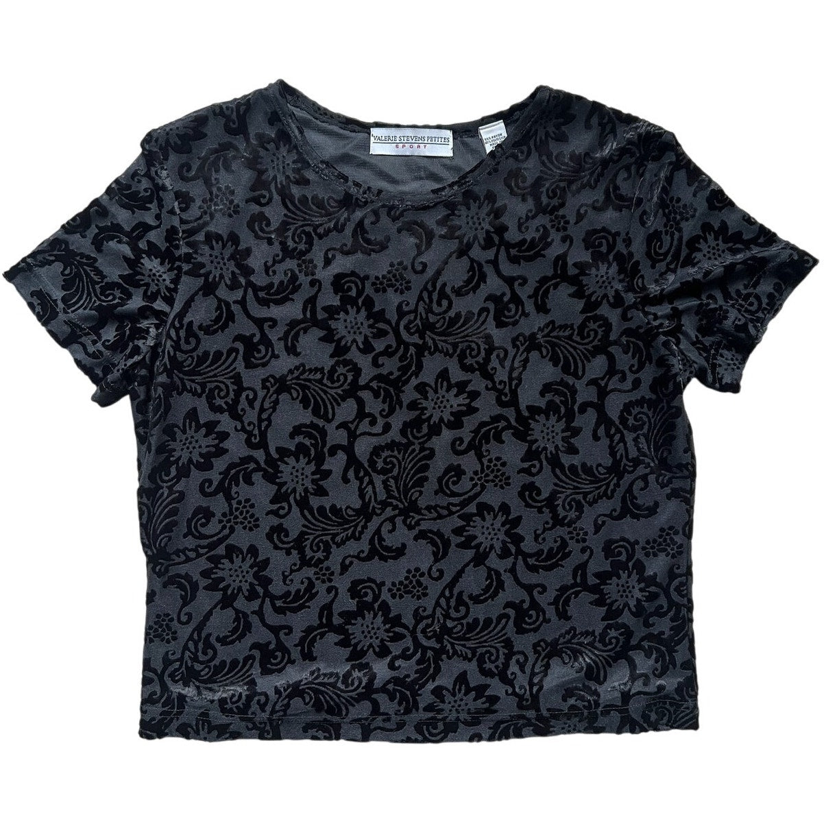 Black Velvet Burnout Y2K Top