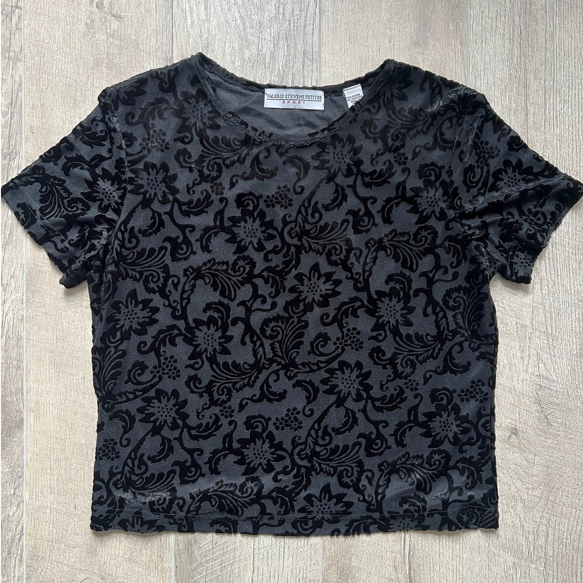 Black Velvet Burnout Y2K Top