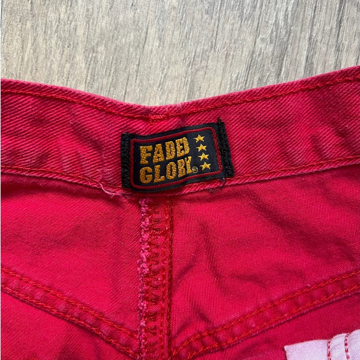 Red Vintage Mom Shorts