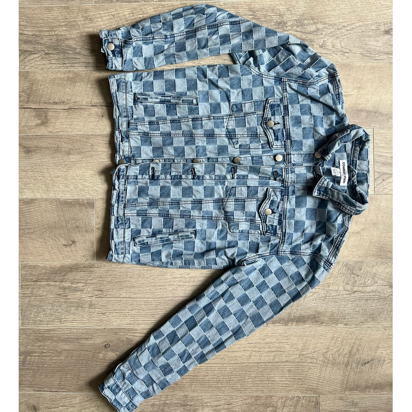 Checkered Denim Jacket