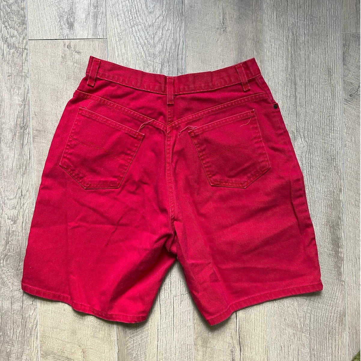Red Vintage Mom Shorts