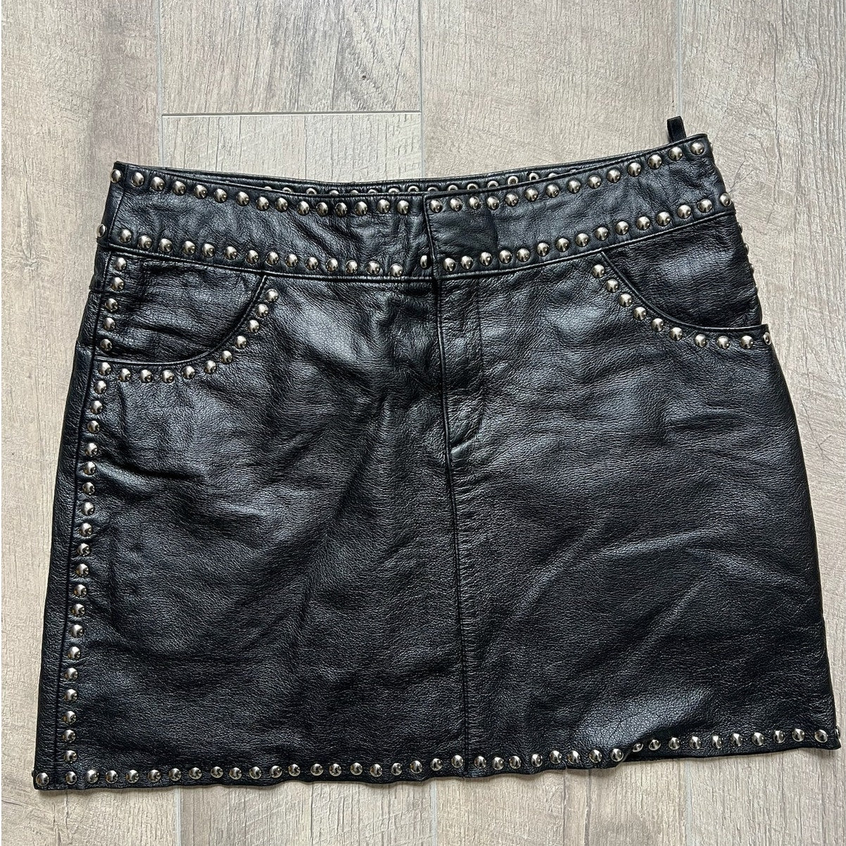 Studded Leather Skirt