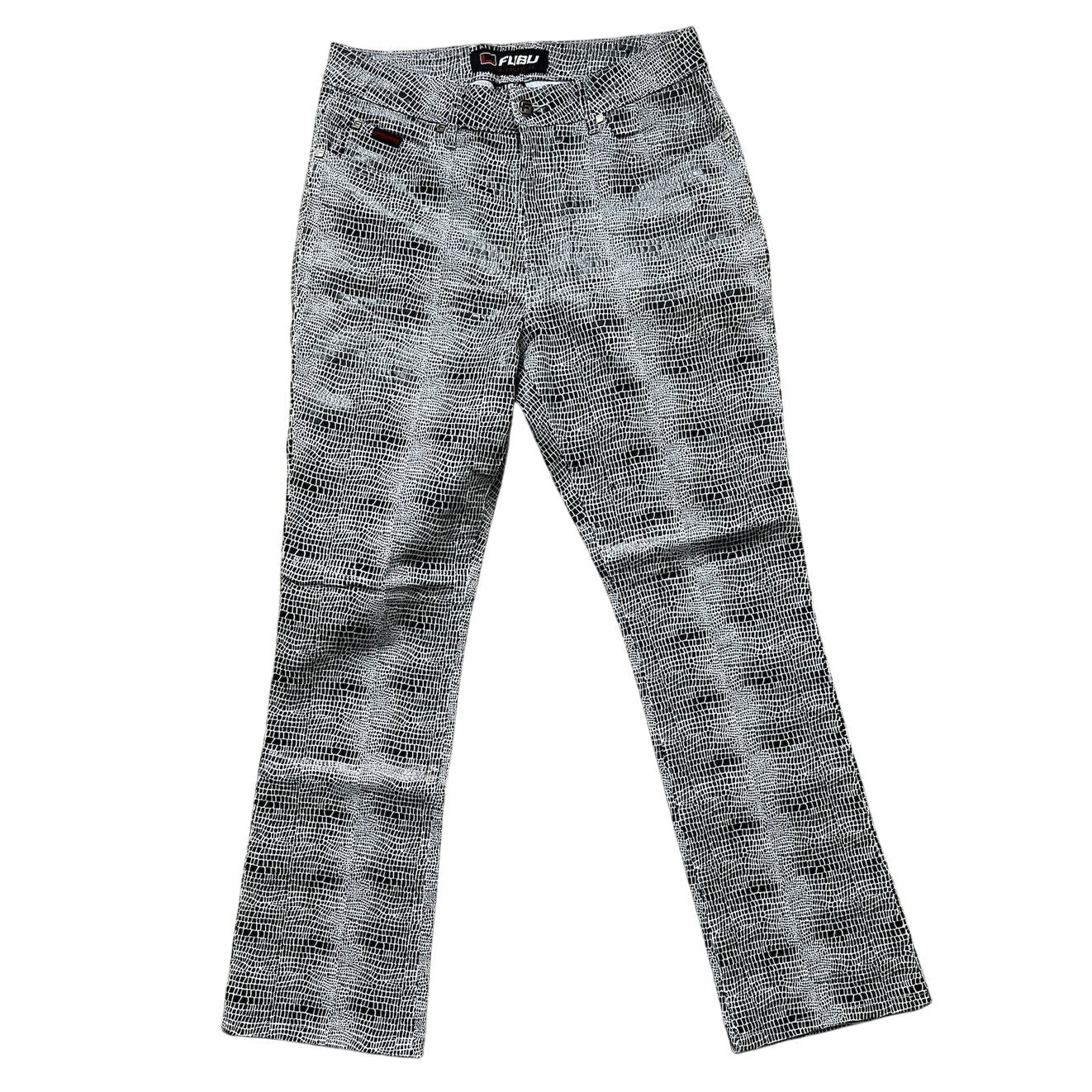 FUBU Black and White Crackled Pants