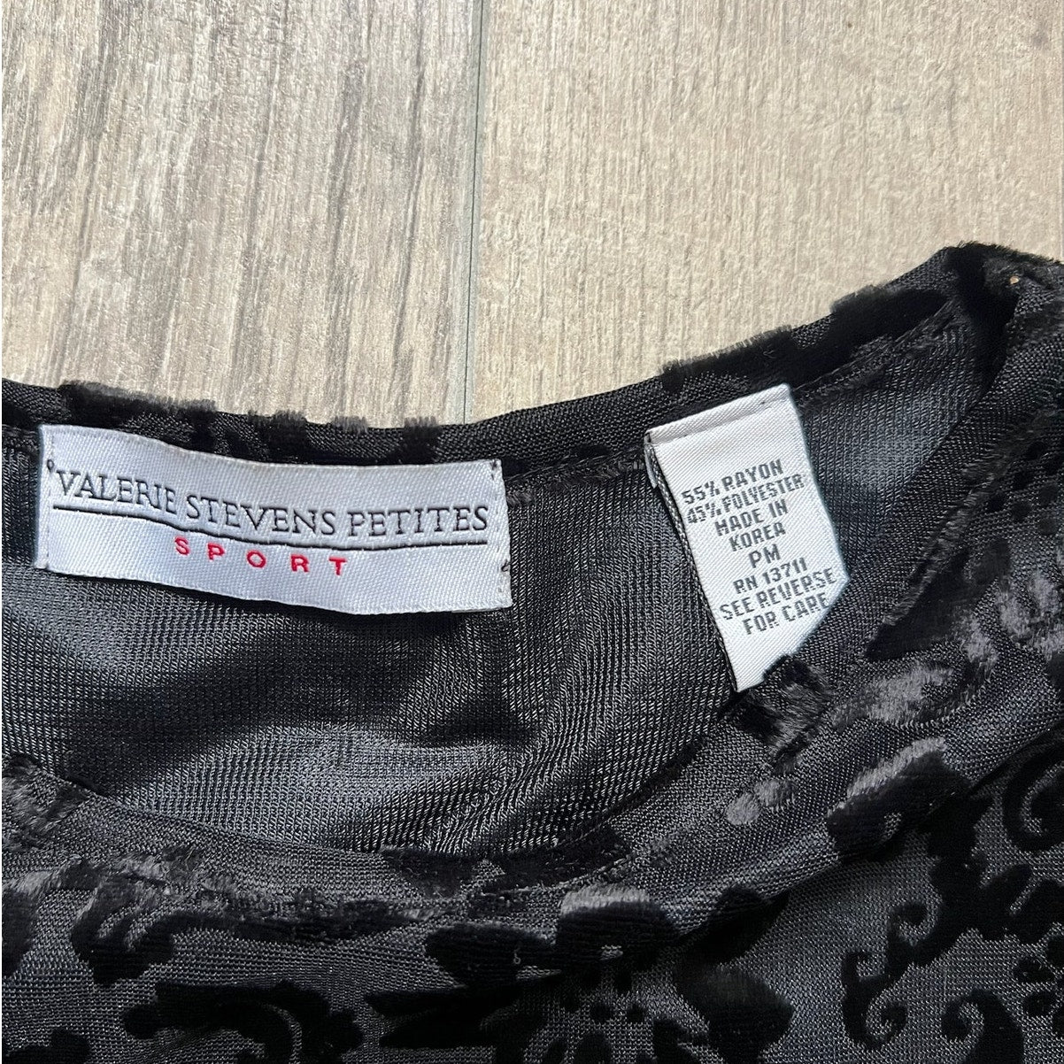 Black Velvet Burnout Y2K Top