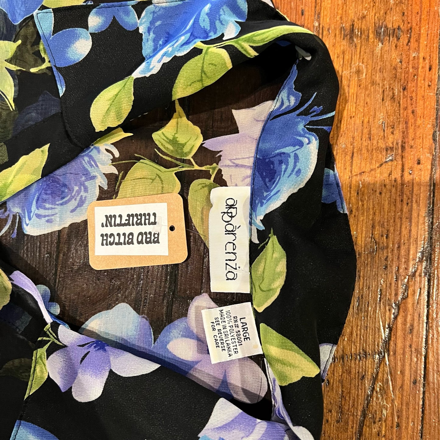 Floral Sheer Button Up (L)