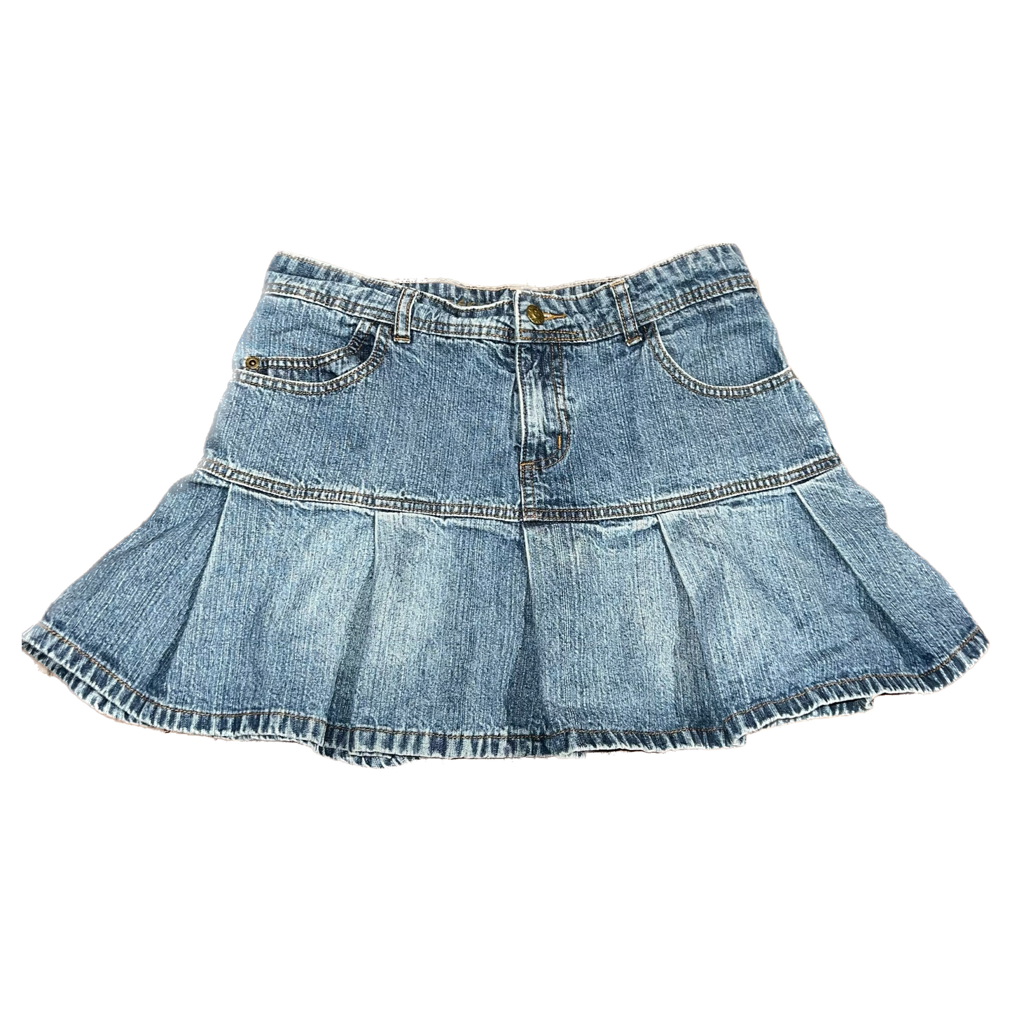 Y2K Denim Pleated Skirt (28")