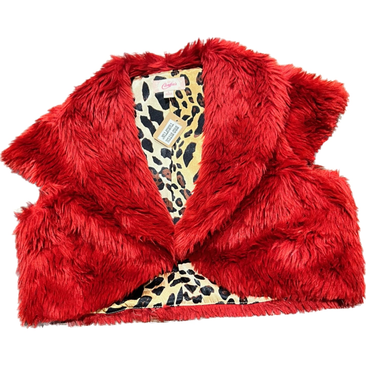 Fuzzy Red Y2K Bolero (L)