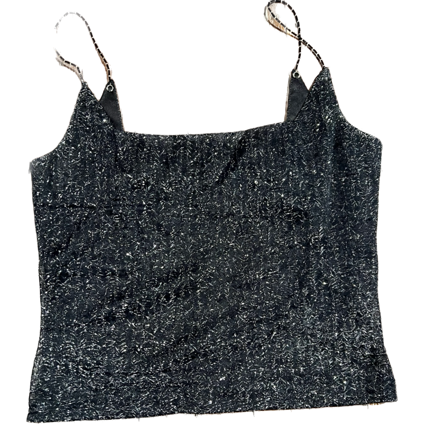 Vintage Sparkly Tank with Beaded Straps (S)