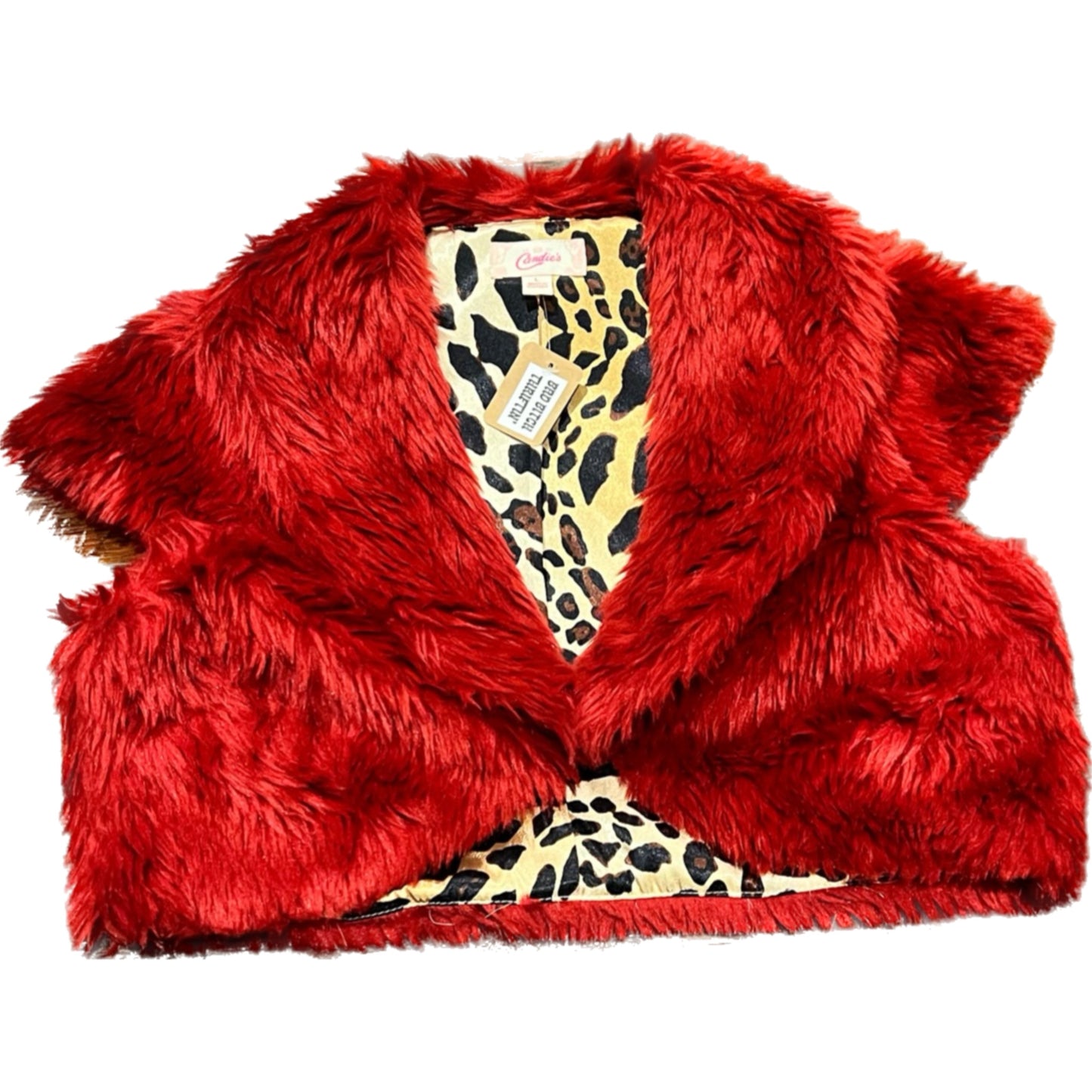 Fuzzy Red Y2K Bolero (L)