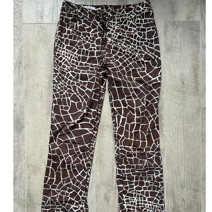 ESCADA Giraffe Print Lace-up Pants