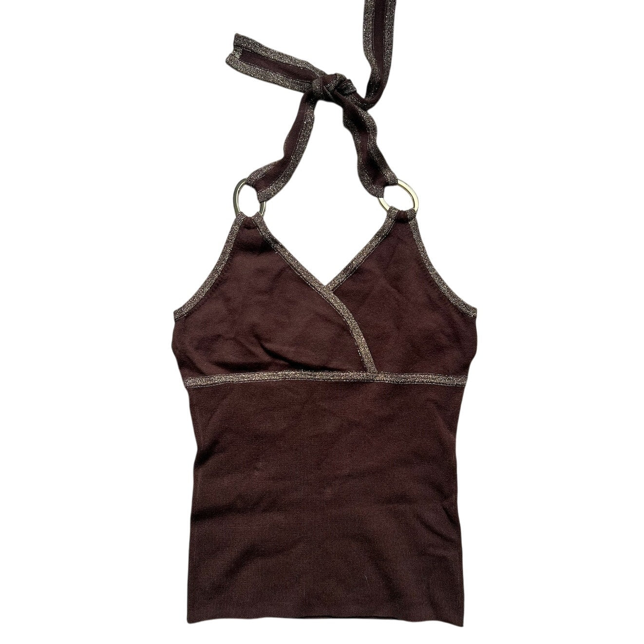 Brown Y2K Halter Top