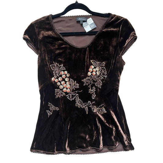 Y2K Brown Velvet Blouse