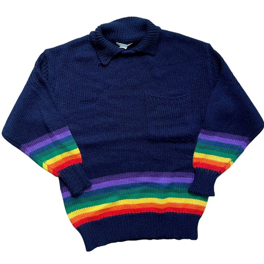 Vintage Collared Rainbow Sweater