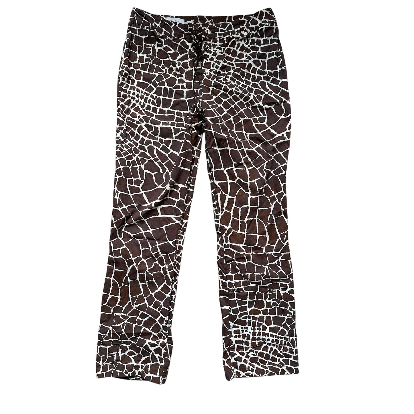 ESCADA Giraffe Print Lace-up Pants