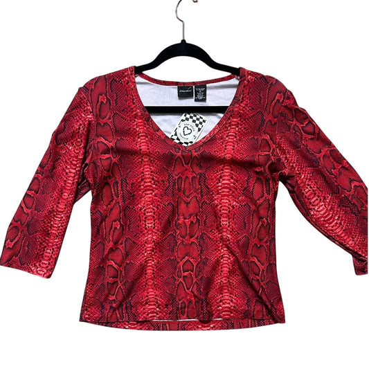 Red Snakeskin Shirt Y2K