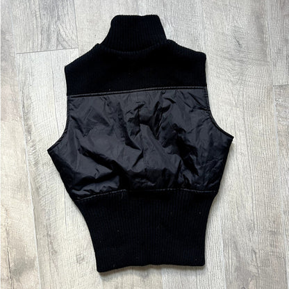 Black Sinched Bomber Y2K Vest