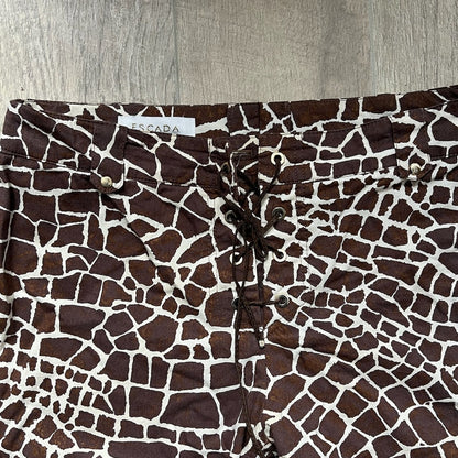 ESCADA Giraffe Print Lace-up Pants