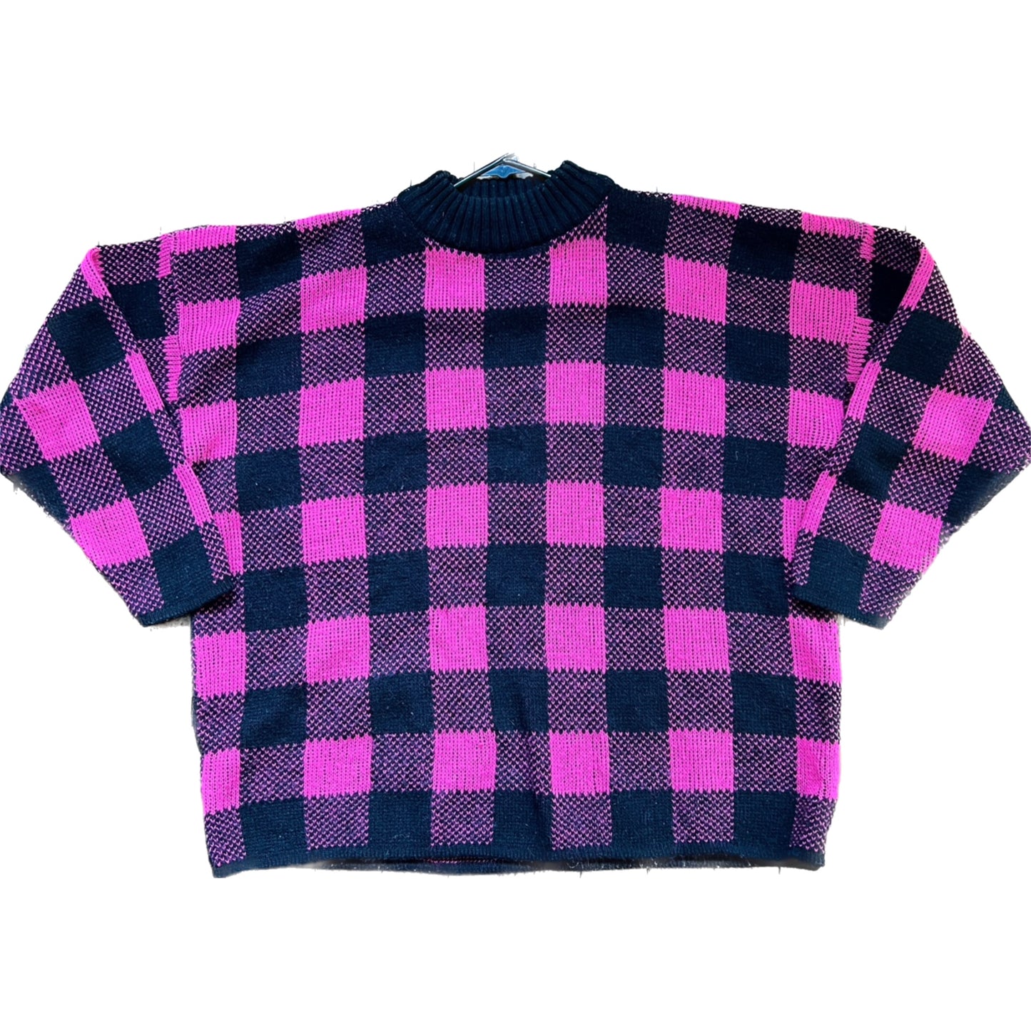 Pink Buffalo Plaid Vintage Sweater (M)