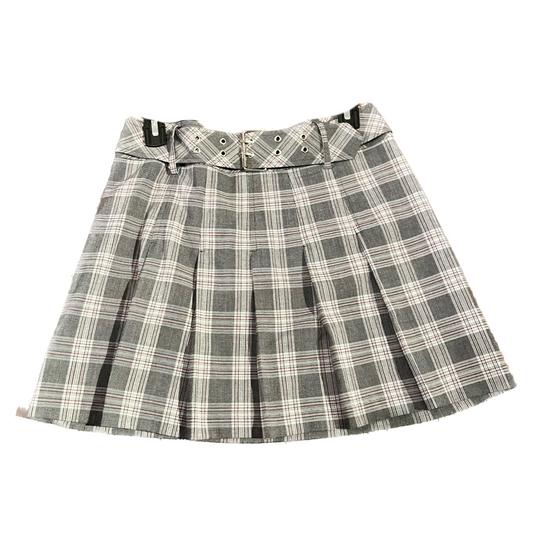 Y2K Grey & Pink Plaid Skirt (8)