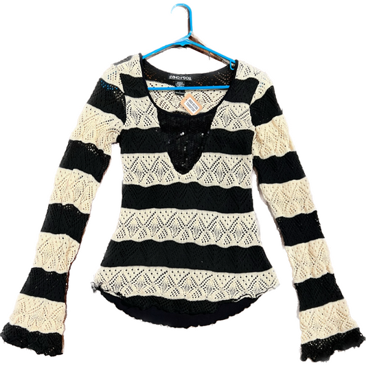 Striped Crochet Long Sleeve (S)