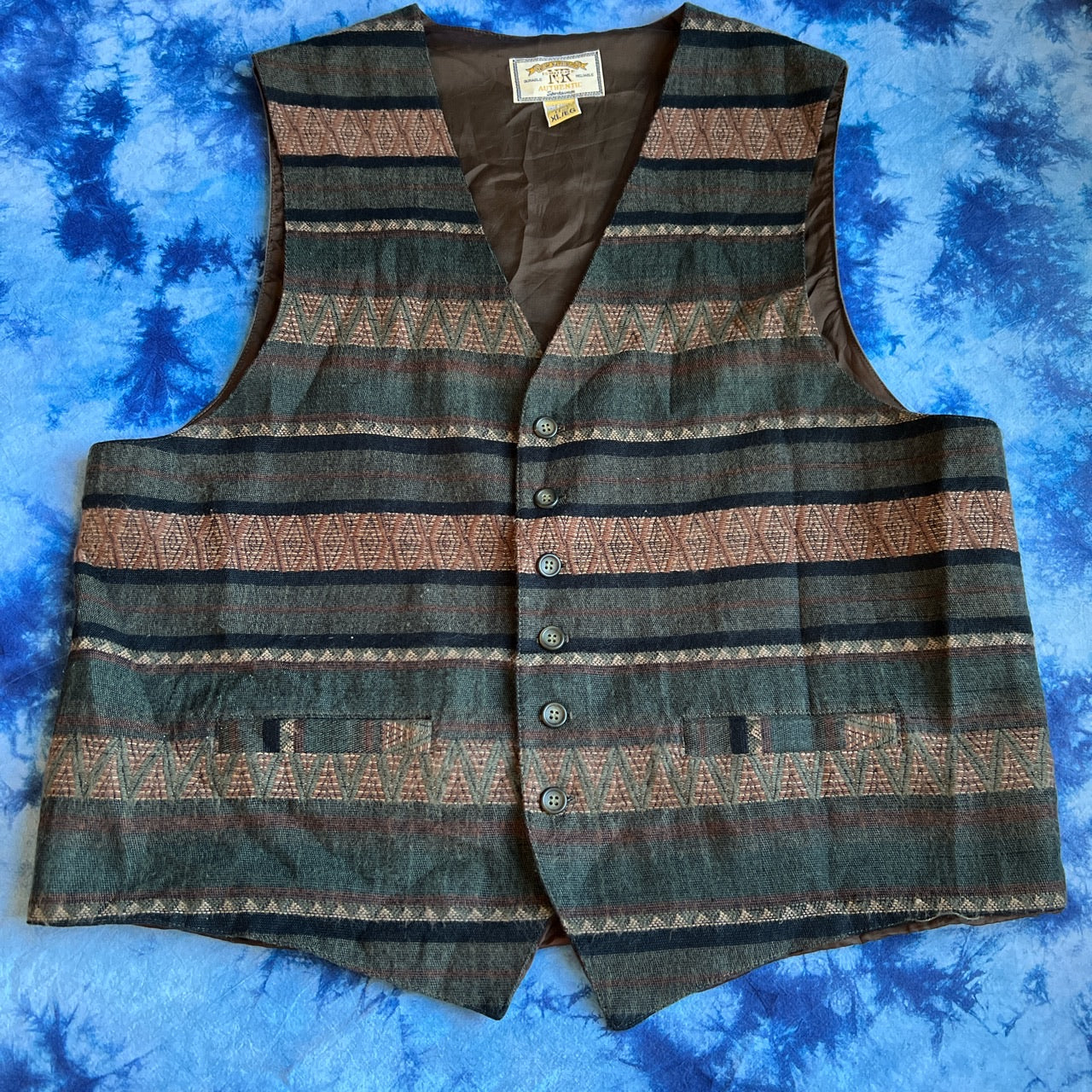 Navajo Patterned Vest XL