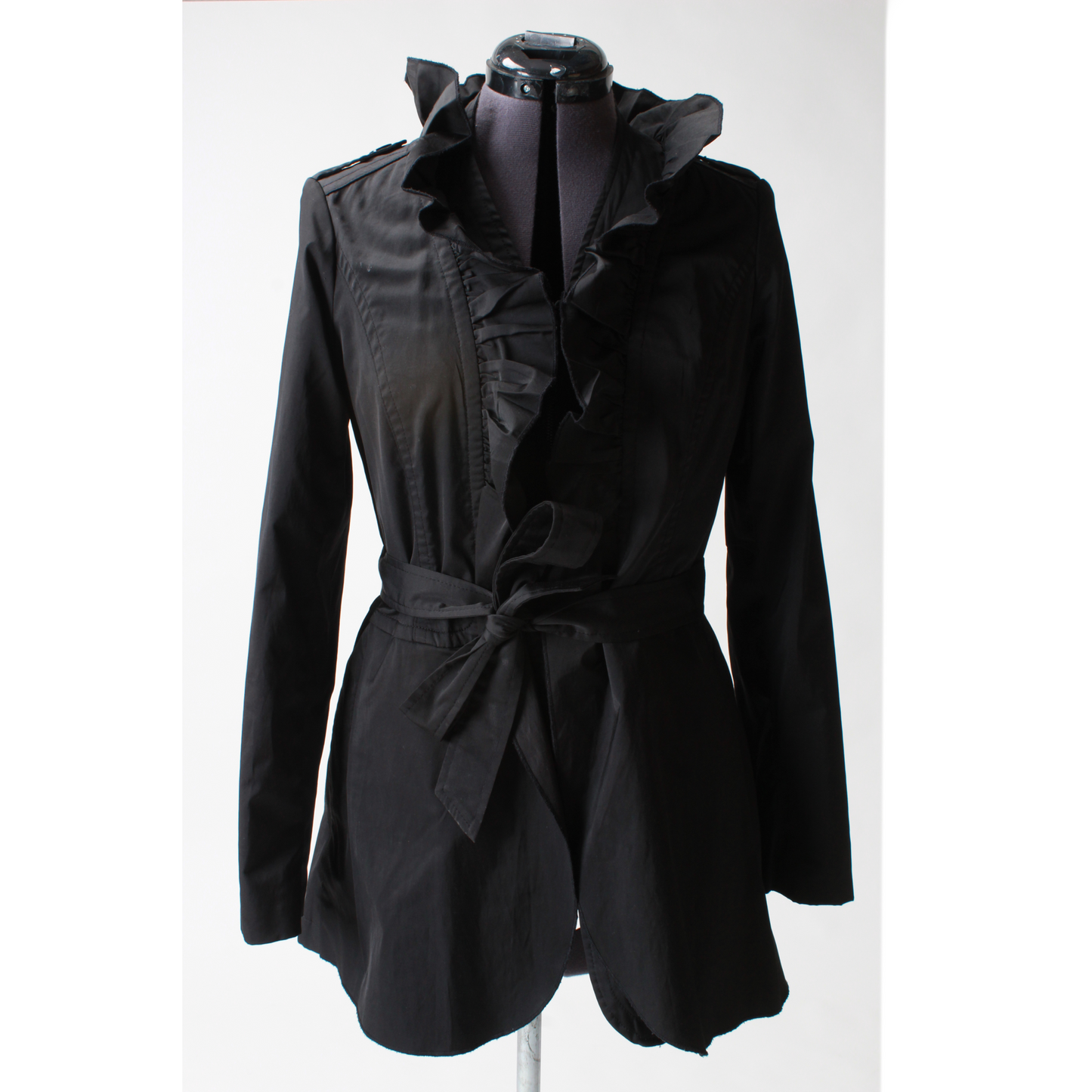 Black Ruffle Lapel Jacket(M)