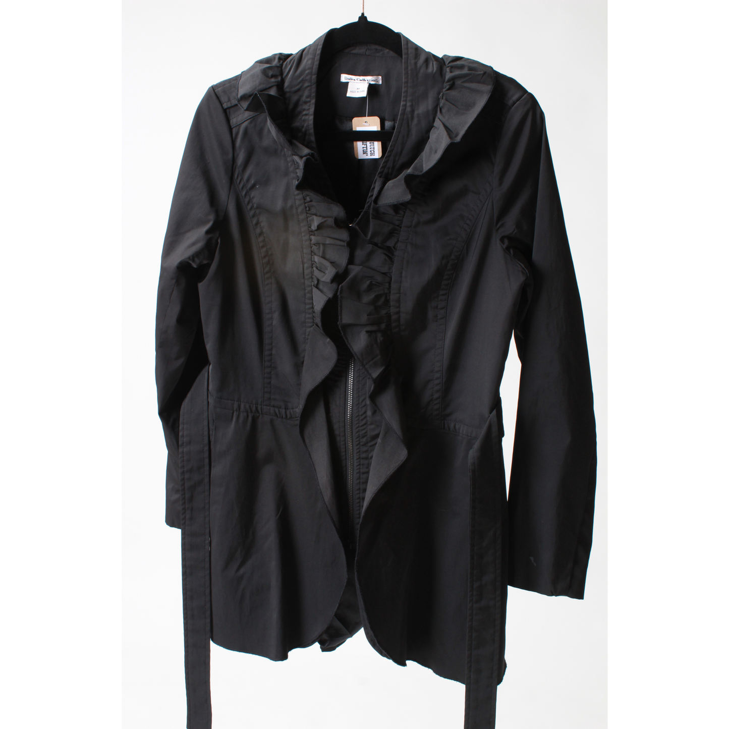 Black Ruffle Lapel Jacket(M)